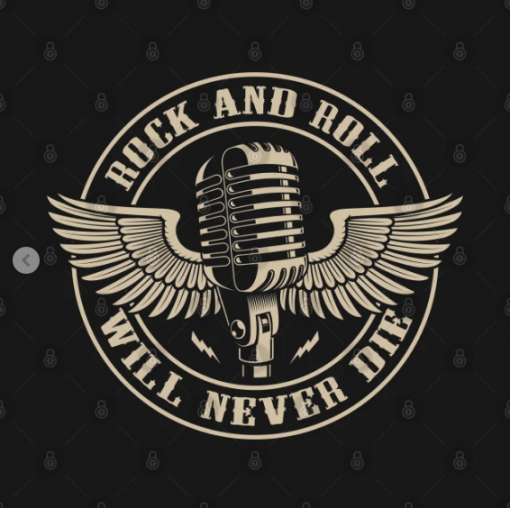 Rock and Roll - Will Never Die T-Shirt black design