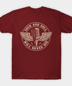 Rock and Roll - Will Never Die T-Shirt maroon for men