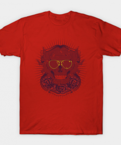 Skull With Sunglasses T-Shirt red for men