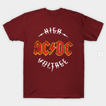 ACDC High Voltage T-Shirt maroon for men