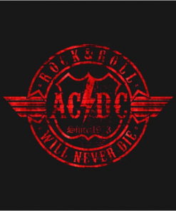 Acdc red circle T-Shirt black design