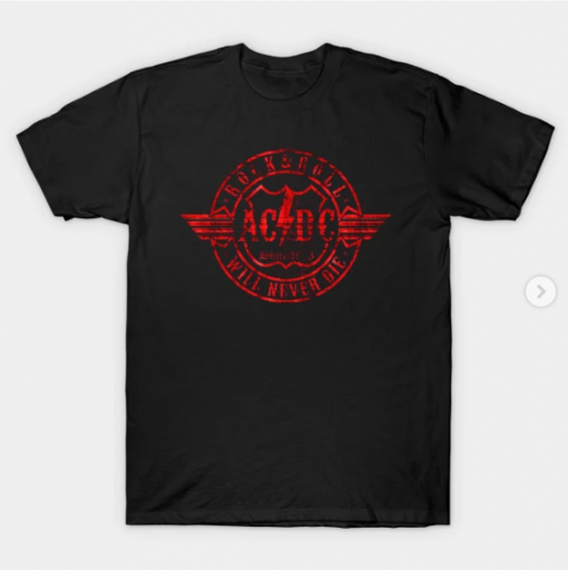 Acdc red circle T-Shirt black for men