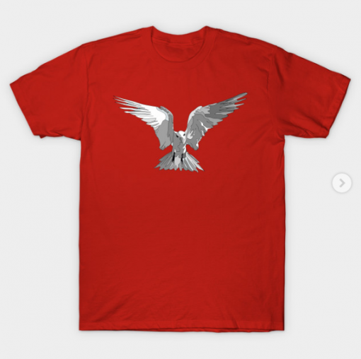 Angel Bird Black and White T-Shirt red for men