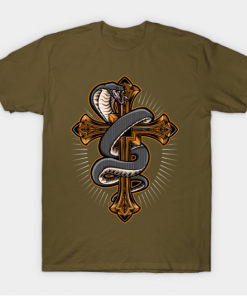 Cross with Snape T-Shirt military green for men