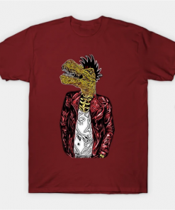 Dino Punk T-Shirt maroon for men
