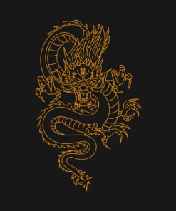 Gold dragon t-shirts black design
