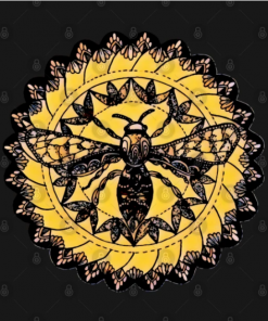 Gothic Moth Dark Black Magic Abstract Mandala Art T-Shirt black design