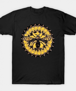 Gothic Moth Dark Black Magic Abstract Mandala Art T-Shirt black for men