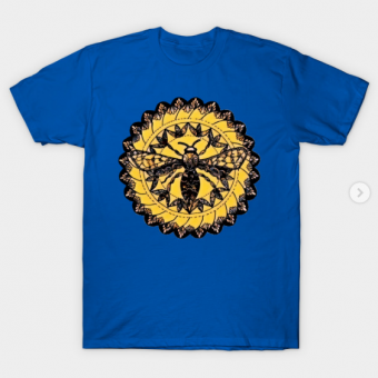 Gothic Moth Dark Black Magic Abstract Mandala Art T-Shirt royal blue for men