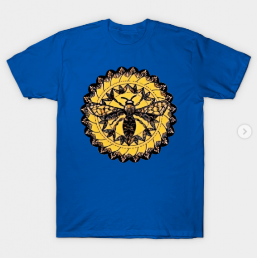 Gothic Moth Dark Black Magic Abstract Mandala Art T-Shirt royal blue for men