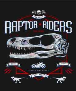 Jurassic Riders T-Shirt black design