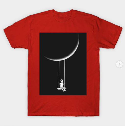 Moon swing T-shirt claasique T-Shirt red for men