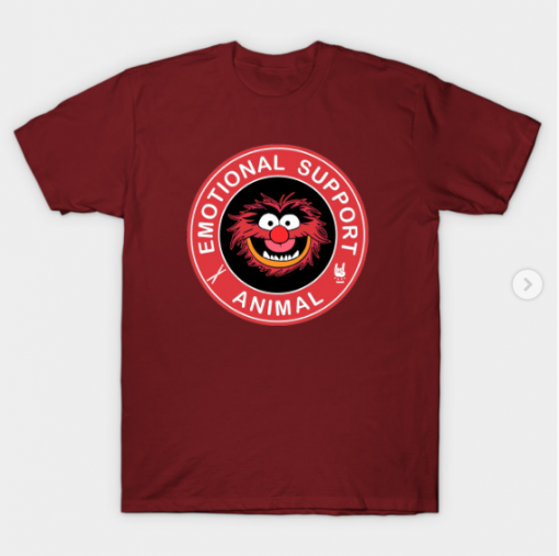 Muppets Emotional Support Animal T-Shirt maroon for men