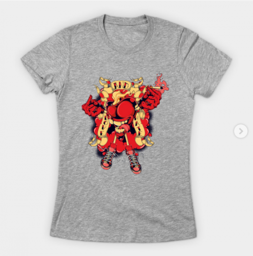 Rude Love & Hate Heart Monster T-Shirt heather for women