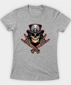 Scull rock and roll T-Shirt heather for women