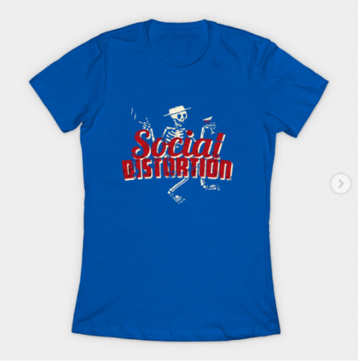 Social distortion T-Shirt royal blue for women