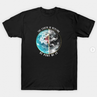 THE EARTH IS HEALING T-Shirt black for men