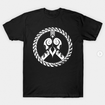 heart and peace symbol T-Shirt black for men