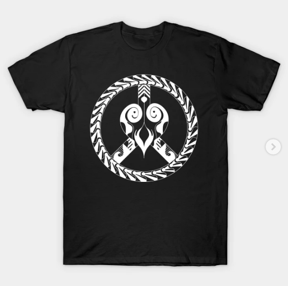 heart and peace symbol T-Shirt black for men