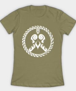 heart and peace symbol T-Shirt light olive for women