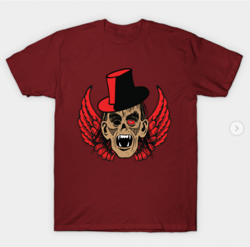 zombie T-Shirt maroon for men
