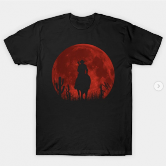 Red moon T-Shirt black for men