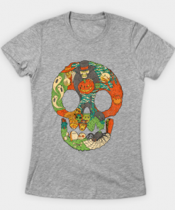 Spooky Skull T-Shirt heather for women