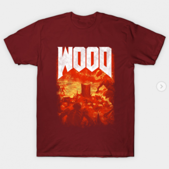 Wood T-Shirt maroon for men