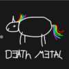 Death Metal rainbow unicorn T-Shirt black design