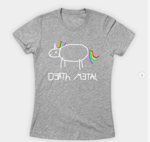 Death Metal rainbow unicorn T-Shirt heather for women