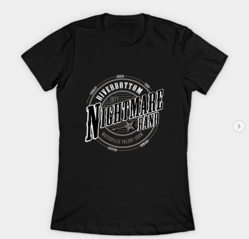 Emmet Otter Riverbottom Nightmare Band T-Shirt black for women