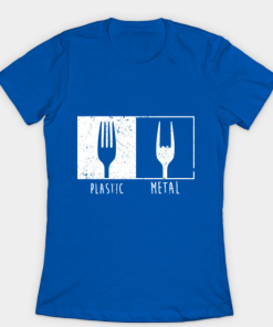 Metal Fork T-Shirt royal blue for women