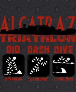 Alcatraz Triathlon Hoodie charcoal heather design