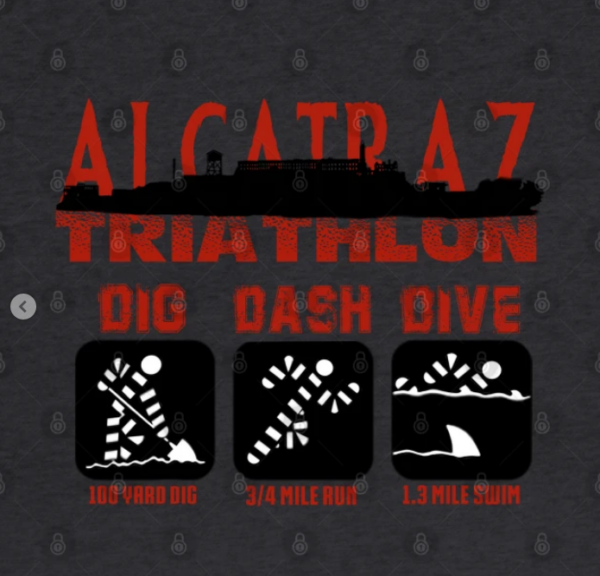 Alcatraz Triathlon Hoodie charcoal heather design