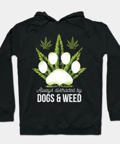 Dogs And Weed Gift Ideas Hoodie black for unisex