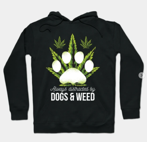 Dogs And Weed Gift Ideas Hoodie black for unisex