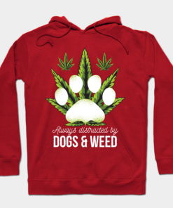 Dogs And Weed Gift Ideas Hoodie red for unisex