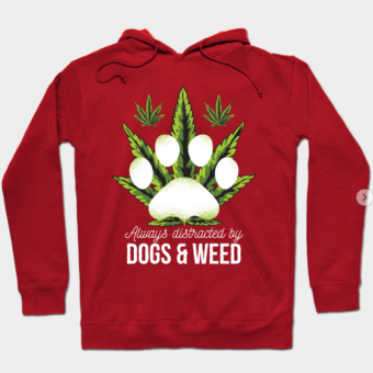 Dogs And Weed Gift Ideas Hoodie red for unisex