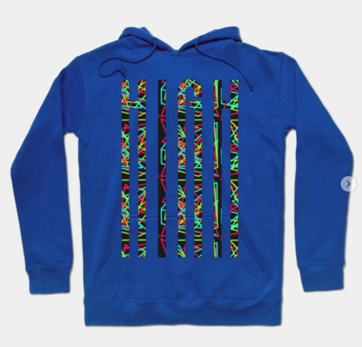 HIGH! Hoodie royal blue for unisex
