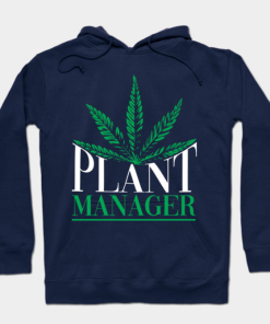 Plant Manager Weed Hoodie navy for unisex