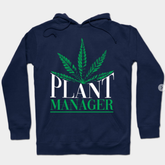 Plant Manager Weed Hoodie navy for unisex