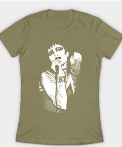 Siouxsie Sioux Red Lips T-Shirt light olive for women