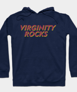 Virginity Rocks Hoodie navy for unisex