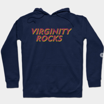 Virginity Rocks Hoodie navy for unisex