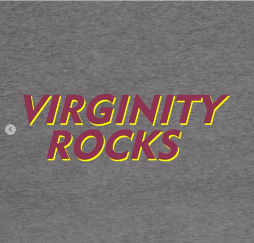 Virginity Rocks Hoodie vintage heather design