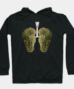 Weed Lungs Hoodie black for unisex