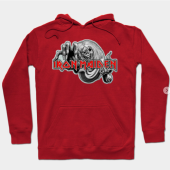 ron Maiden Hoodie red for unisex