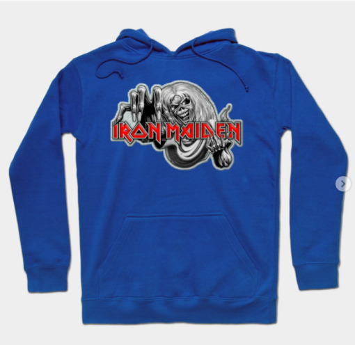 ron Maiden Hoodie royal blue for unisex