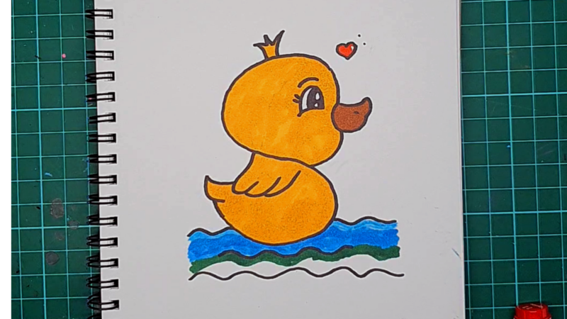 How To Draw A Cute Duck Step By Step (COLORING)