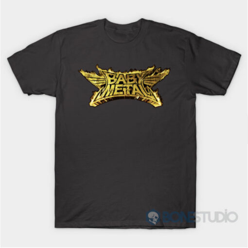 Baby Metal Logo Gold Fire T-Shirt Ashpalt